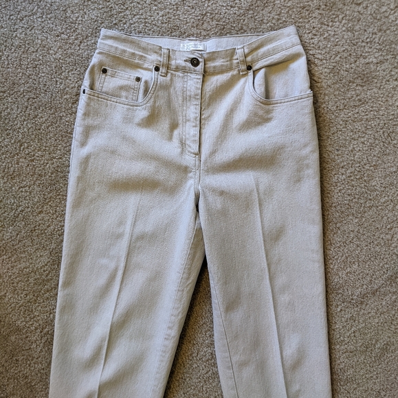 Cream Denim Pants - Picture 2 of 7